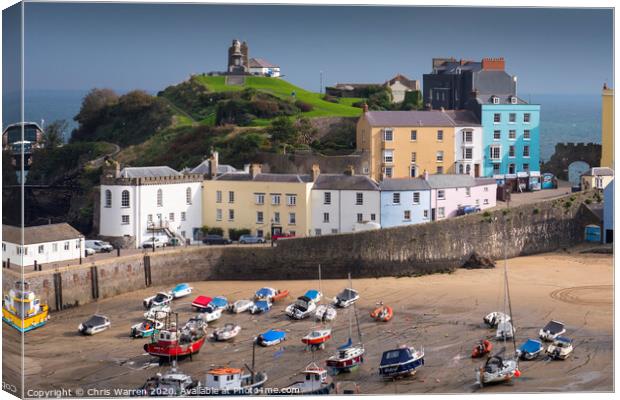 Tenby Harbour Pembrokeshire Canvas Print by Chris Warren