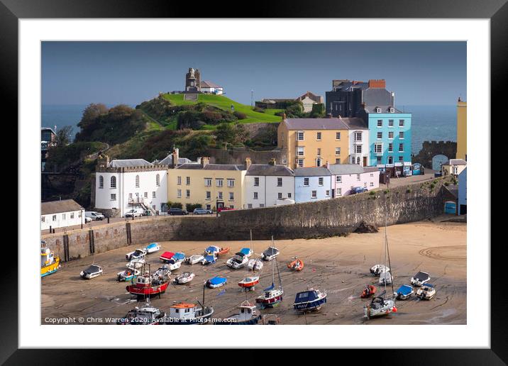 Tenby Harbour Pembrokeshire Framed Mounted Print by Chris Warren