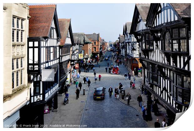 Chester - Eastgate Street voted Chester's pretties Print by Frank Irwin