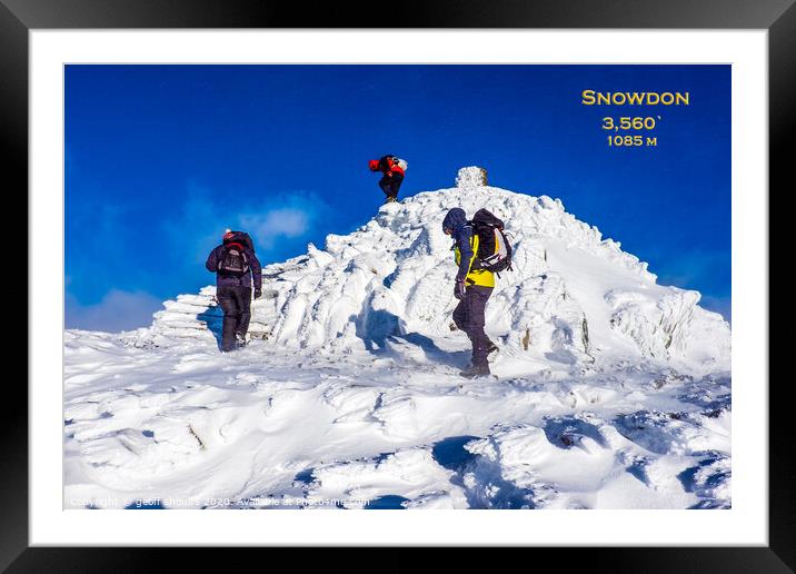 Snowdon summit, winter Framed Mounted Print by geoff shoults