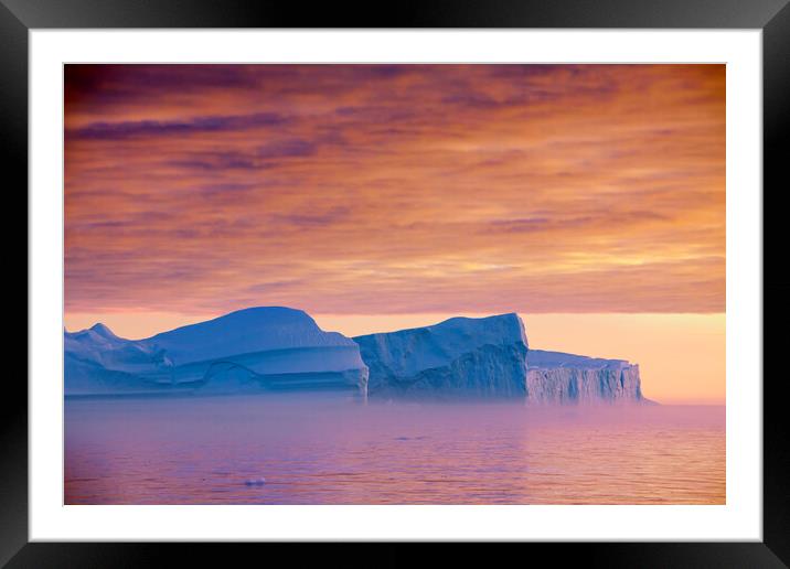Kangia Icefjord at Sunset in Greenland Framed Mounted Print by Arterra 