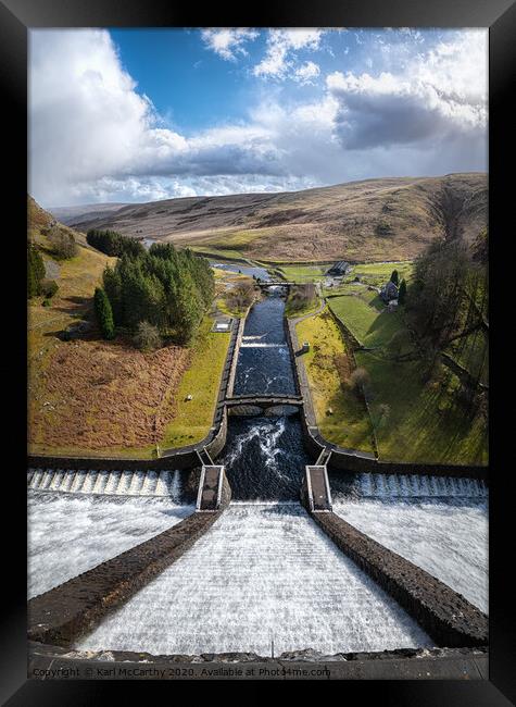 Vertigo at Claerwen Dam - Elan Valley Framed Print by Karl McCarthy