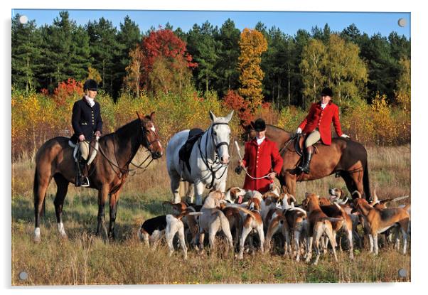 Hunters and Hounds in Autumn Acrylic by Arterra 