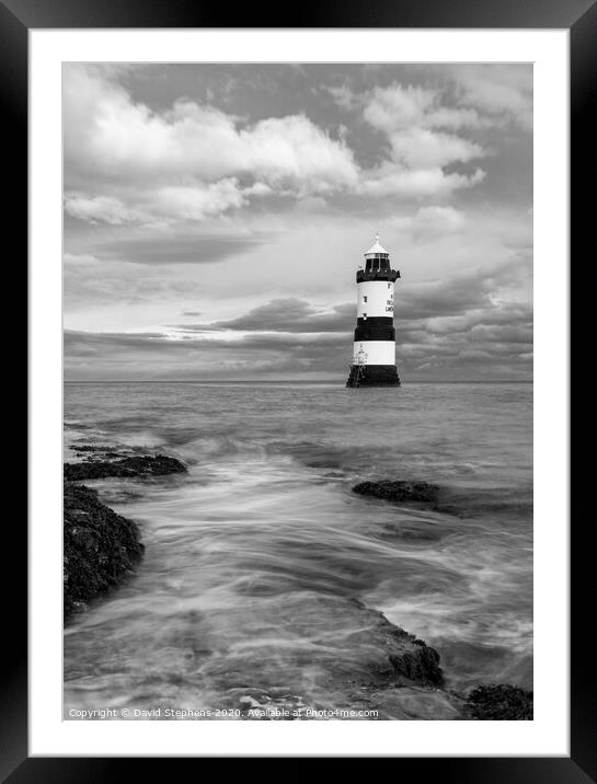 Penmon lighthouse Framed Mounted Print by David Stephens