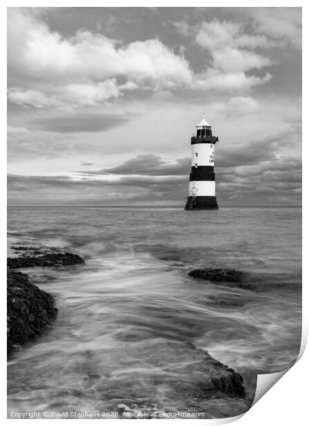 Penmon lighthouse Print by David Stephens