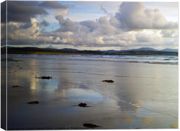 Dooey Strand and Gweebarra Bay Canvas Print by Steven Watson