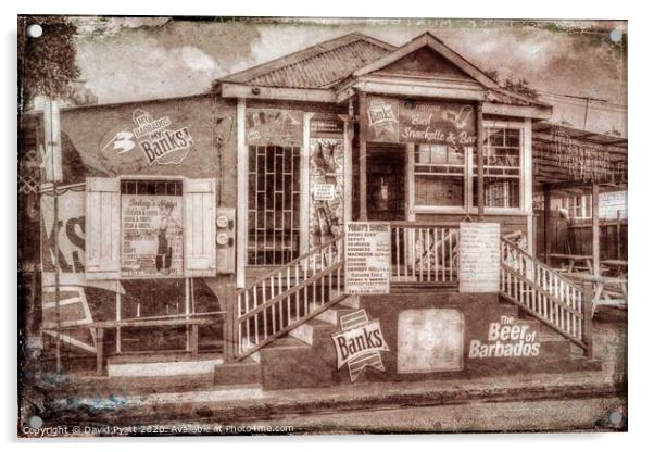 Barbados Bar Vintage  Acrylic by David Pyatt