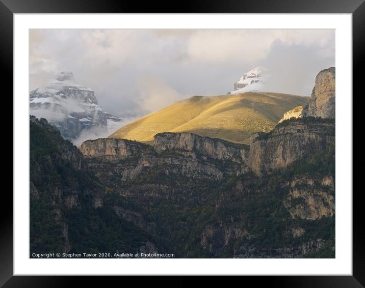 Looking up the Anisclo Canyon Framed Mounted Print by Stephen Taylor