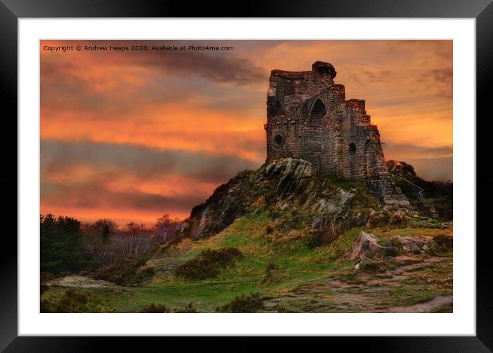 Majestic Mow Cop Castle Framed Mounted Print by Andrew Heaps