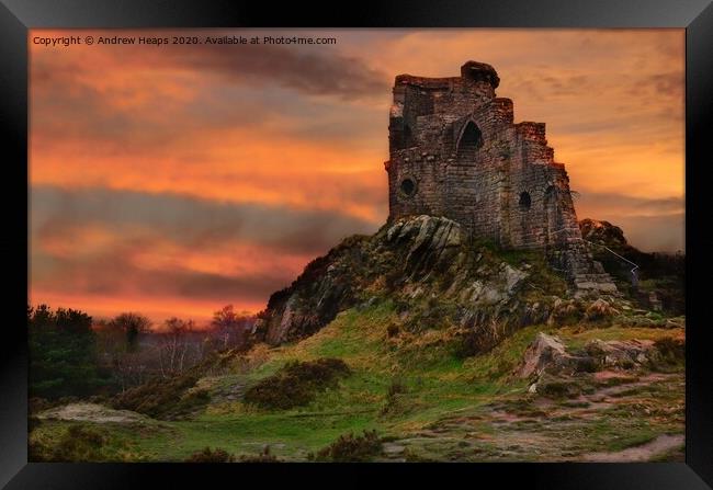 Majestic Mow Cop Castle Framed Print by Andrew Heaps