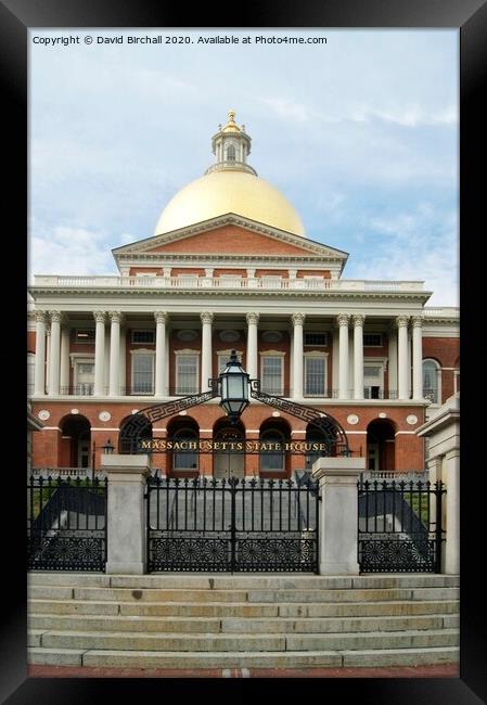 Massachusetts State House in Boston. Framed Print by David Birchall