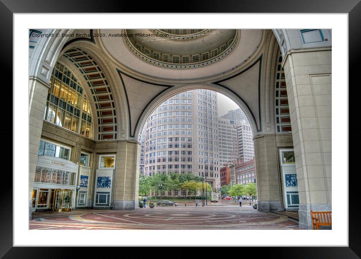 Boston Harbor Hotel archway. Framed Mounted Print by David Birchall