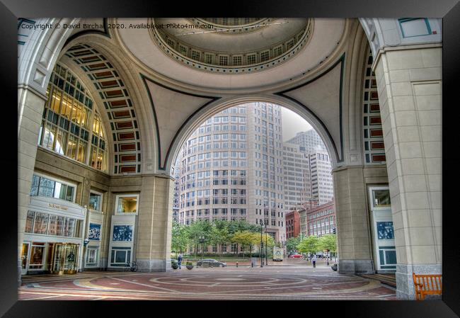 Boston Harbor Hotel archway. Framed Print by David Birchall