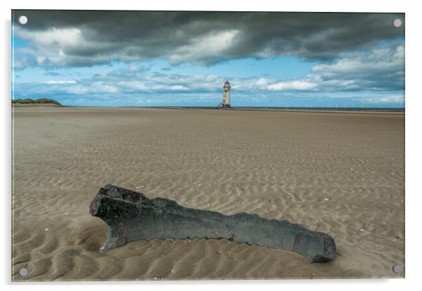 Washed up at Talacre lighthouse Acrylic by Jonathon barnett