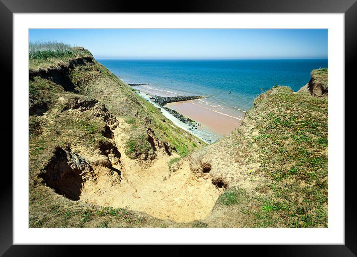 Beach from Cliffs Framed Mounted Print by Stephen Mole