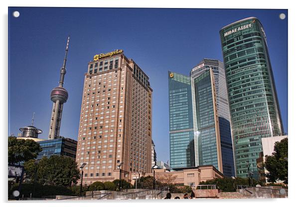 Shangri-La and Pearl Tower, Pudong, Shanghai Acrylic by Phil Hall