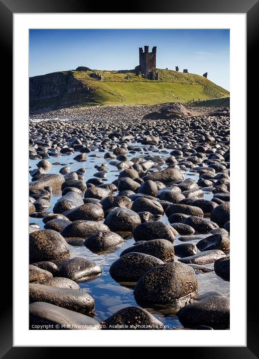 Dunsanburgh Castle and the North Sea. No. 2 Framed Mounted Print by Phill Thornton