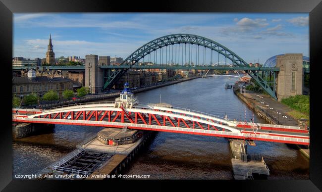 Tyne Bridges Framed Print by Alan Crawford