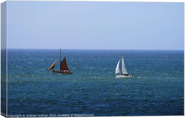Majestic Sailboats in the English Channel Canvas Print by Graham Nathan
