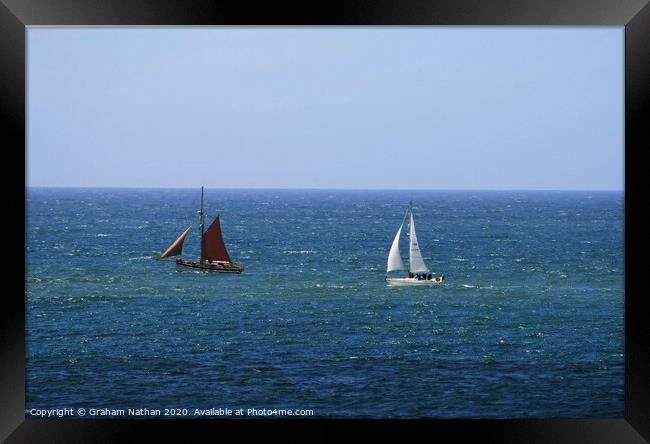 Majestic Sailboats in the English Channel Framed Print by Graham Nathan