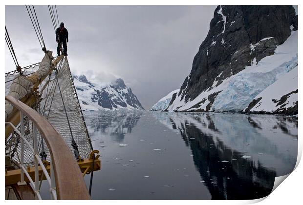 Sailing through the Lemaire Channel / Kodak Gap, Antarctica Print by Arterra 