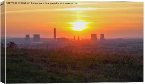 Sundown over Didcot Power Station. Canvas Print by Elizabeth Debenham