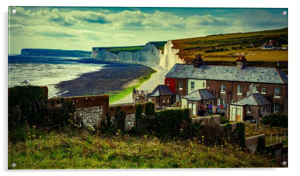 Birling Gap, East Sussex, And The Seven Sisters Acrylic by Chris Lord