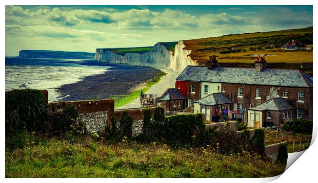 Birling Gap, East Sussex, And The Seven Sisters Print by Chris Lord