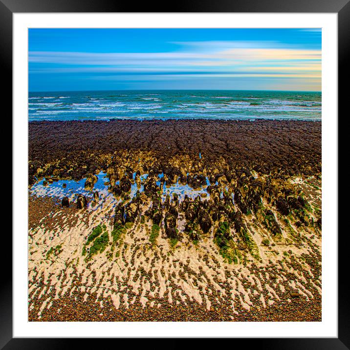 Rottingdean Beach Abstract Framed Mounted Print by Chris Lord