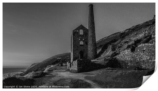 Pump house in Cornwall  Print by Ian Stone