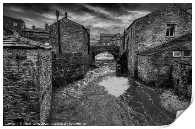 Yorkshire, Hawes 'Its All  Just Water Under The Br Print by KJArt 