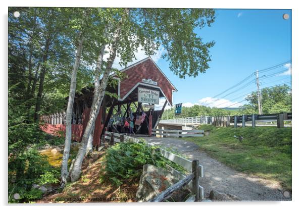 Bartlett Covered Bridge Gift Shoppe White Mountains Acrylic by Martin Williams