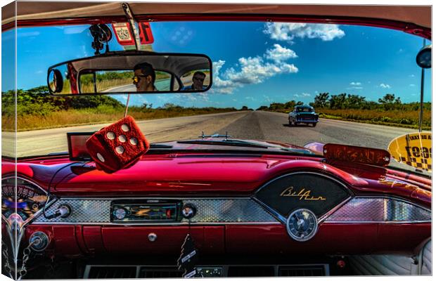On The Road In Cuba Canvas Print by Chris Lord