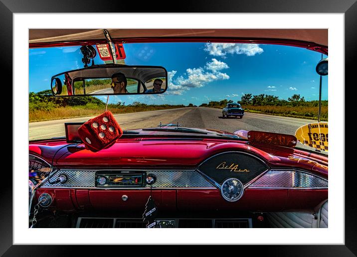 On The Road In Cuba Framed Mounted Print by Chris Lord