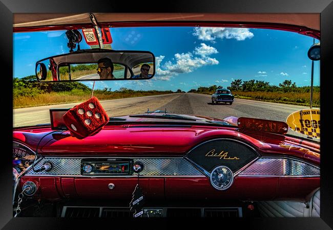 On The Road In Cuba Framed Print by Chris Lord
