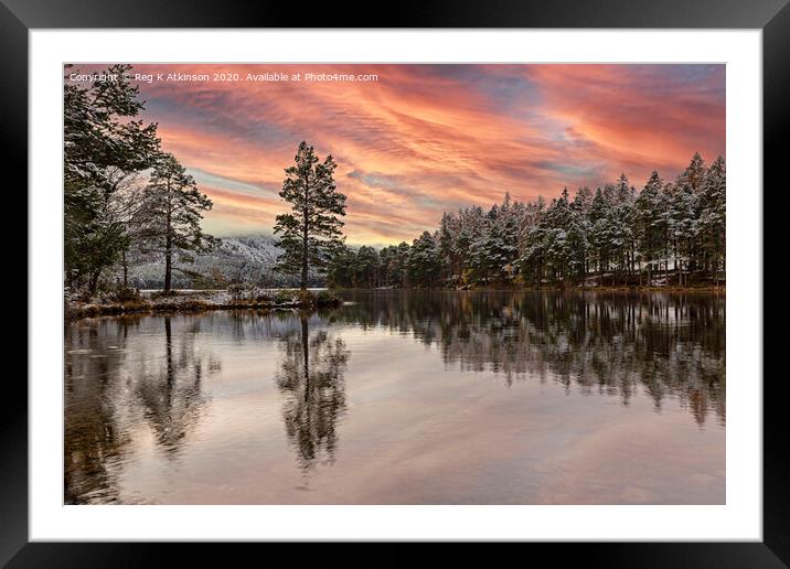 Winter Sunset Cairngorms Framed Mounted Print by Reg K Atkinson