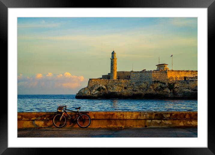 Daybreak On The Havana Malecon Framed Mounted Print by Chris Lord