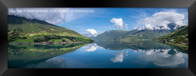 Morning Calm on the Fjord Framed Print by Mark Tomlinson