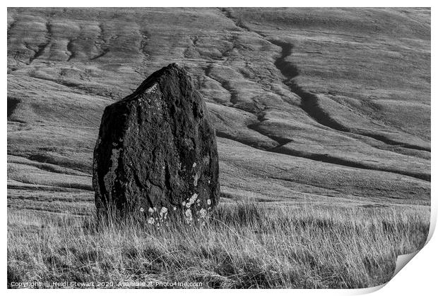 Maen Llia Standing Stone, Brecon Beacons Print by Heidi Stewart