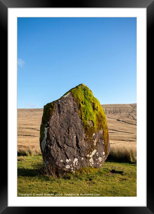 Maen Llia Standing Stone, Brecon Beacons Framed Mounted Print by Heidi Stewart
