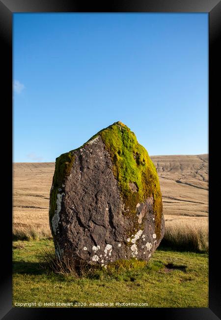 Maen Llia Standing Stone, Brecon Beacons Framed Print by Heidi Stewart