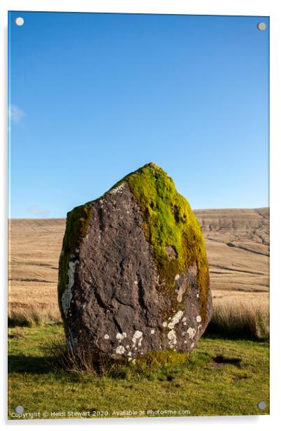 Maen Llia Standing Stone, Brecon Beacons Acrylic by Heidi Stewart