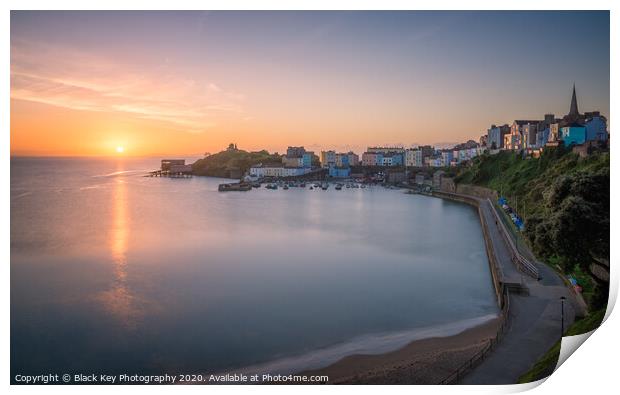Tenby Harbour Sunrise Print by Black Key Photography