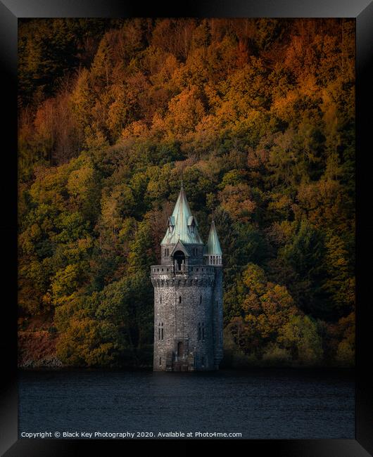 Lake Vyrnwy Tower Framed Print by Black Key Photography
