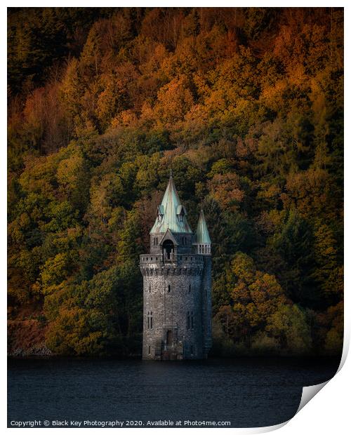 Lake Vyrnwy Tower Print by Black Key Photography