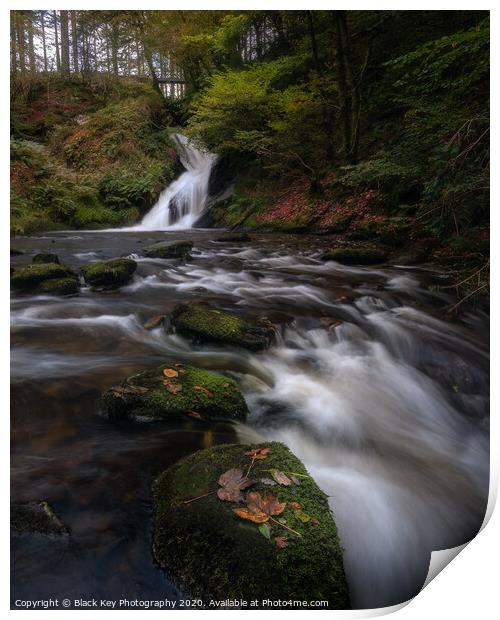 Peiran Falls, Hafod Estate Print by Black Key Photography