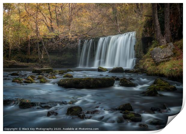Waterfall Country, Brecon Beacons Print by Black Key Photography