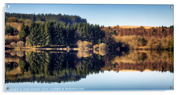 Llwyn Onn Reservoir in South Wales Acrylic by Heidi Stewart