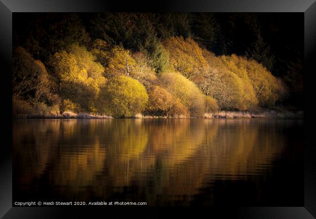 Llwyn Onn Reservoir Reflections Framed Print by Heidi Stewart