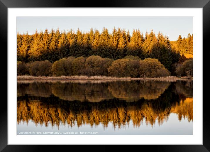 Llwyn Onn Reservoir Autumnal Reflections Framed Mounted Print by Heidi Stewart